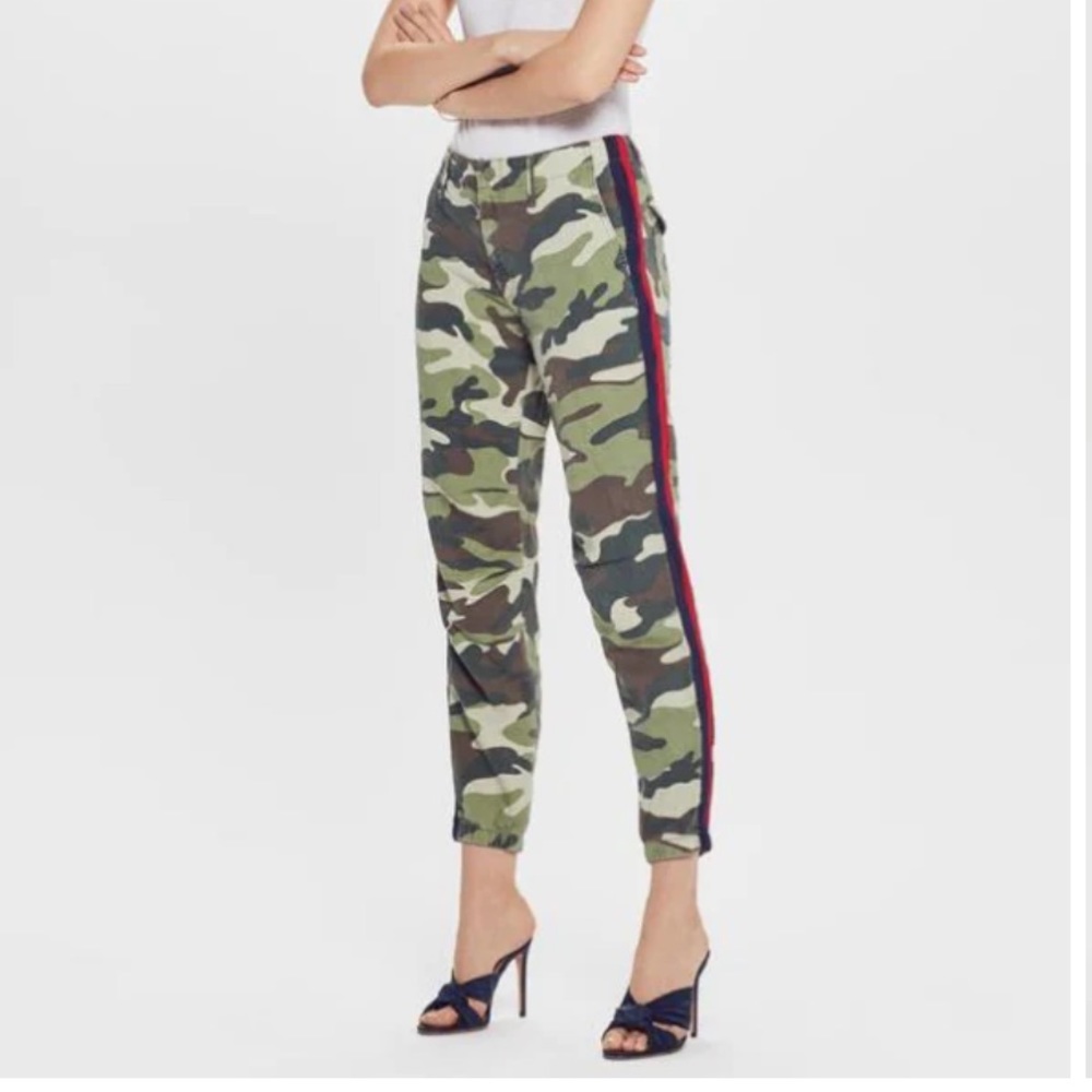 Mother Linen Blend Camo Stripe Joggers - Picture 4 of 16